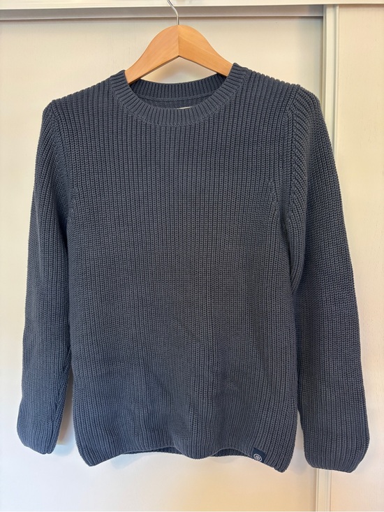 Long Wharf Sweaters - Long Wharf Unisex Crewneck Sweater Size Medium Fisherman Rib Minimalist Boxy